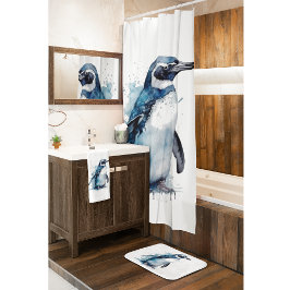 Rideaux De Douche Pingouin d'aquarelle Arctique