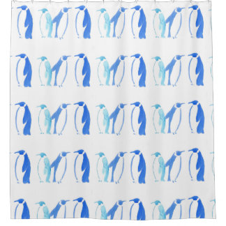 Rideaux De Douche Pingouins bleus