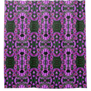 Rideaux De Douche Pink Autumn Aster Flowers Abstrait Motif