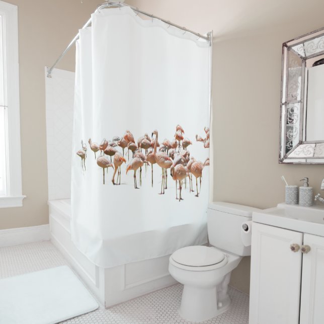 Rideaux De Douche Pink Flamingos Shower Curtain (En situation)