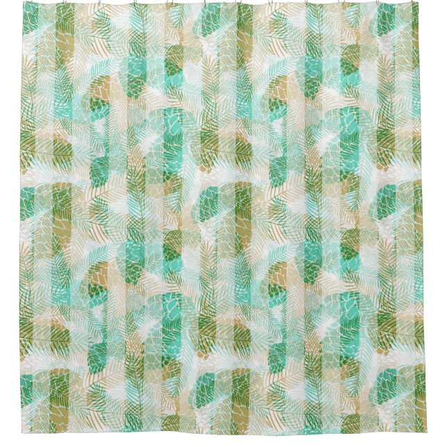 Rideaux De Douche Pins vert de Noël vert vert de Noël (Devant)