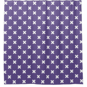 Rideaux De Douche Piqûres de croix blanches sur ultra-violet