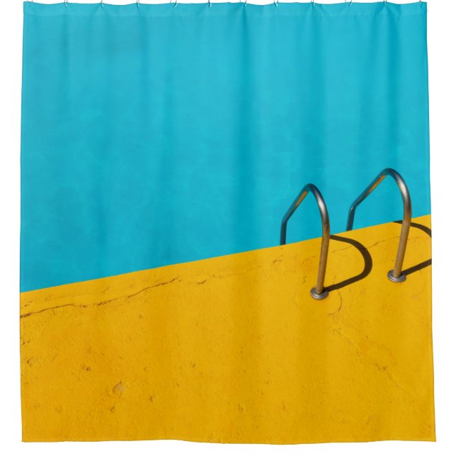 Rideaux De Douche Piscine avec échelle en acier inoxydable (Devant)