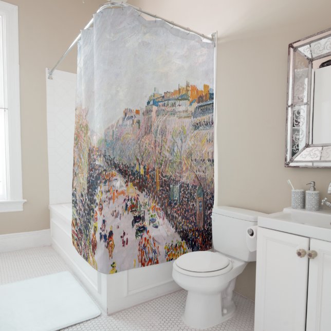 Rideaux De Douche Pissarro - Montmartre, Mardi Gras sur le boulevard (En situation)