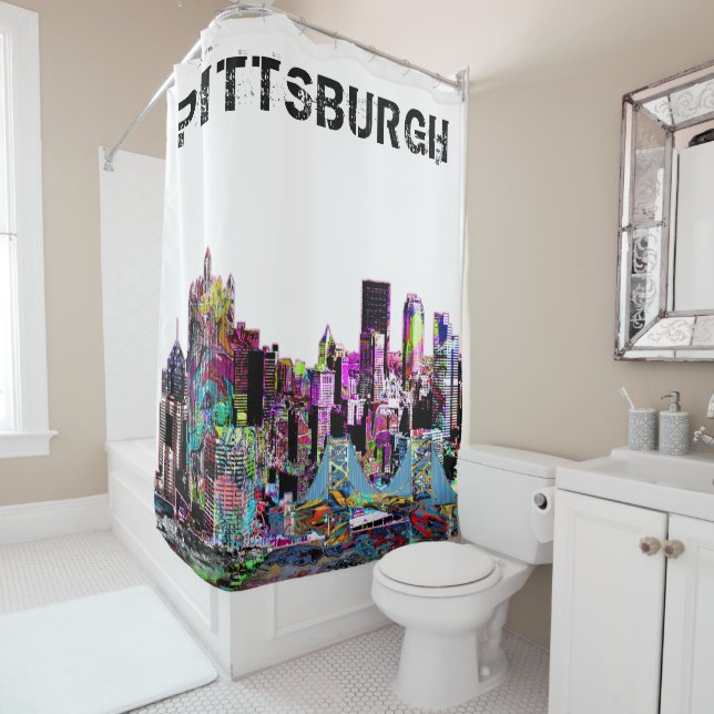 Rideaux De Douche Pittsburgh en Pennsylvanie (En situation)
