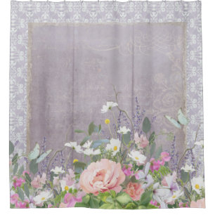 Rideaux De Douche Pivoines florales rustiques de pays de ferme de