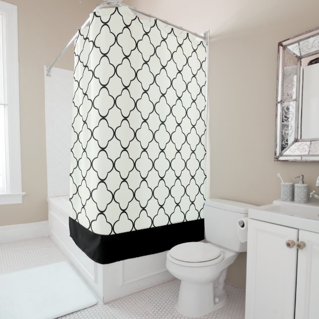 Rideaux De Douche PixDezines Quatrefoil réglable do-it-yourself Coul (En situation)