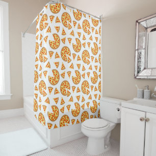 Rideaux De Douche Pizza et tranches de cool motif sur blanc