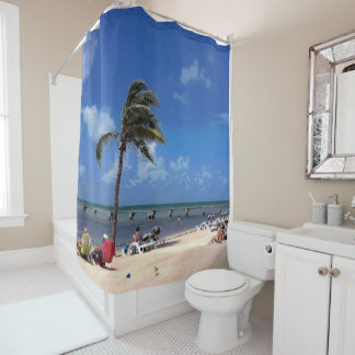 Rideaux De Douche Plage avec Palm de coco