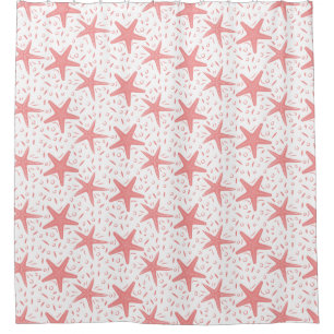 Rideaux De Douche Plage côtière Coral Starfish Motif
