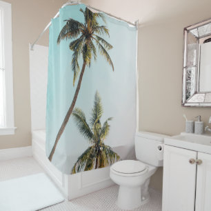 Rideaux De Douche Plage de palmiers tropicaux été