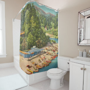 Rideaux De Douche Plage vintage de la rivière russe