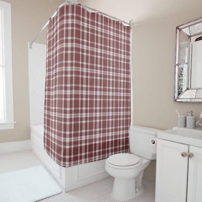 Rideaux De Douche Plaid de Bourgogne (En situation)