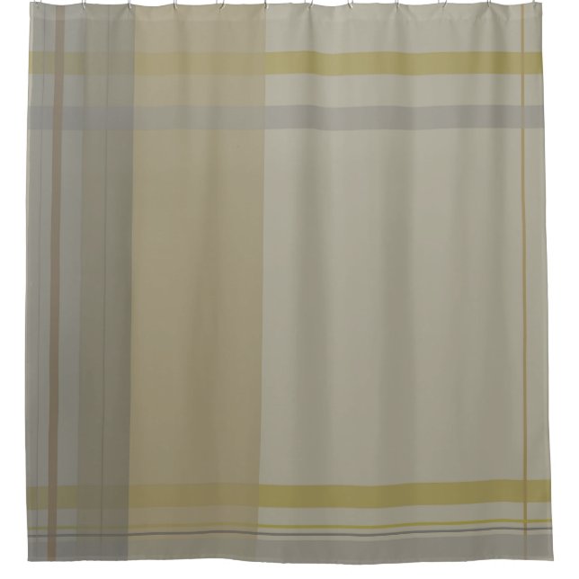 Rideaux De Douche plaid en or, cuivre argenté, gris & beiges (Devant)