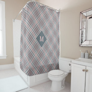 Rideaux De Douche Plaid Monogramme personnalisé / Motif Tartan