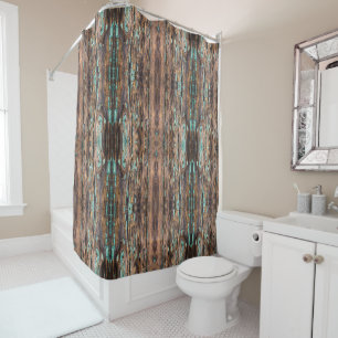 Rideaux De Douche Planche Brown en bois grand motif