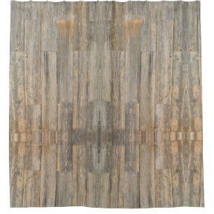 Rideaux De Douche Planches à grains de bois rustique en relief