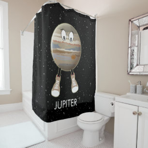 Rideaux De Douche Planète Jupiter & Étoiles