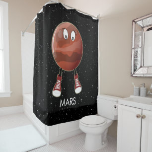 Rideaux De Douche Planète Mars & Stars