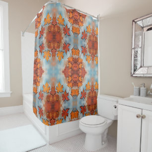 Rideaux De Douche Plaques de conception en miroir feuille d'érable