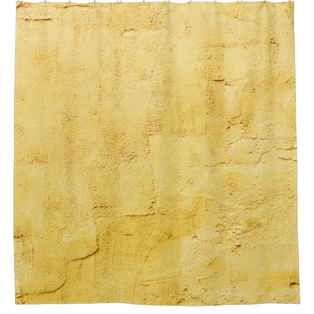 Rideaux De Douche plâtre abstrait jaune clair sur le mur (Devant)