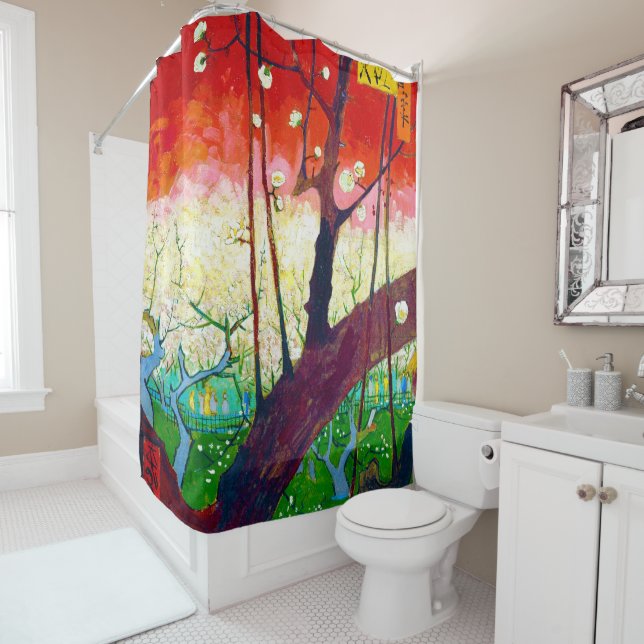 Rideaux De Douche Plum à fleurs (après Hiroshige), Van Gogh (En situation)