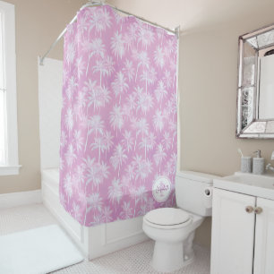 Rideaux De Douche Plum Motif de silhouette de palmier hawaïen ID1093