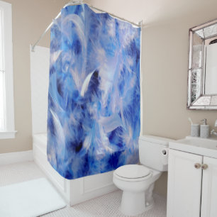 Rideaux De Douche Plumes bleues