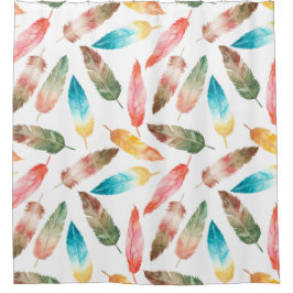 Rideaux De Douche Plumes de couleur