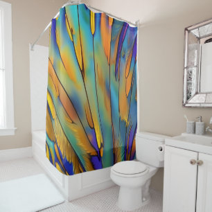 Rideaux De Douche Plumes en verre tendu AI Art Abstrait