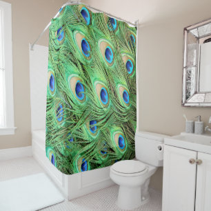 Rideaux De Douche Plumes vibrantes chiques de paon