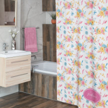 Plutôt rose Motif Floral Monogramme Salle de bain