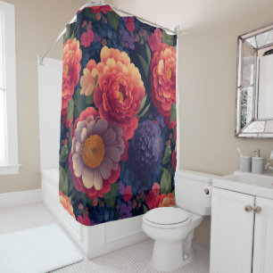 Rideaux De Douche Plutôt vintage rouge Orange mum mum peony floral