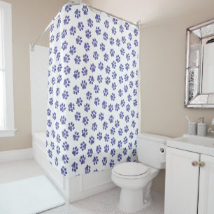 Rideaux De Douche Poches de Doodle, Paws de Chien, Paws Bleus de Mar