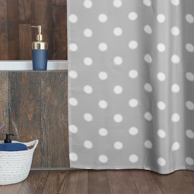 Rideaux De Douche Point Polka gris (Créateur téléchargé)
