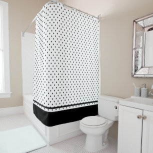 Rideaux De Douche Point Polka Noir Et Blanc Moderne 