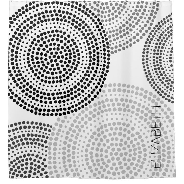 Rideaux De Douche Pointe minimaliste moderne Cercle géométrique Gris (Devant)