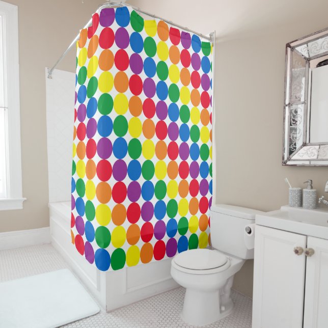Rideaux De Douche Points arc-en-ciel (En situation)