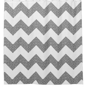 Rideaux De Douche Points Chevron noirs et blancs
