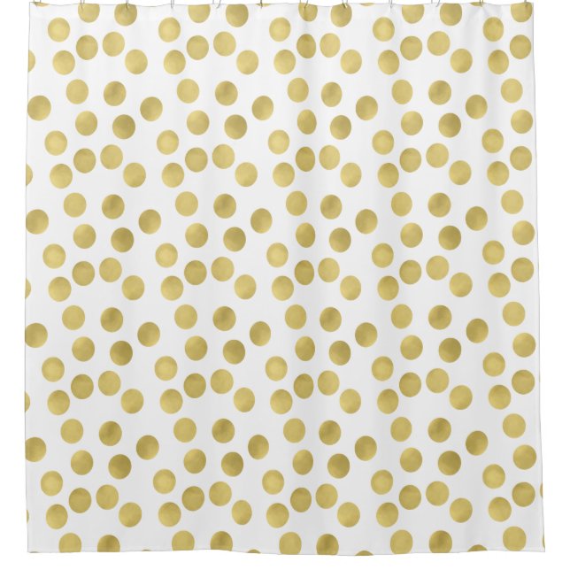 Rideaux De Douche Points fascinants et blancs d'or (Devant)
