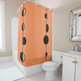 Rideaux De Douche Points noirs et lignes verticales sur Orange