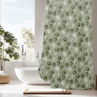 Rideaux De Douche Points verts de l'aquarelle unique