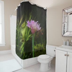 Rideaux De Douche Poireaux en Fleur et Palmier Nain