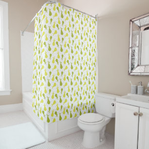 Rideaux De Douche Poires jaunes et vertes Polka Motif