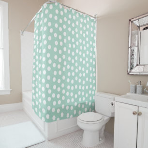 Rideaux De Douche Pois à la menthe verte