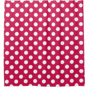Rideaux De Douche Pois blancs sur cerise