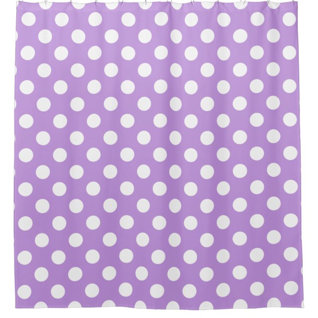 Rideaux De Douche Pois blancs sur lilas (Devant)