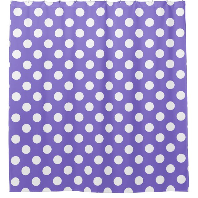 Rideaux De Douche Pois blancs sur perwinkle (Devant)