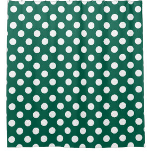 Rideaux De Douche Pois blancs sur vert sauge