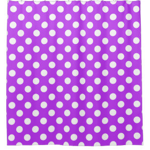Rideaux De Douche Pois blancs sur violet clair